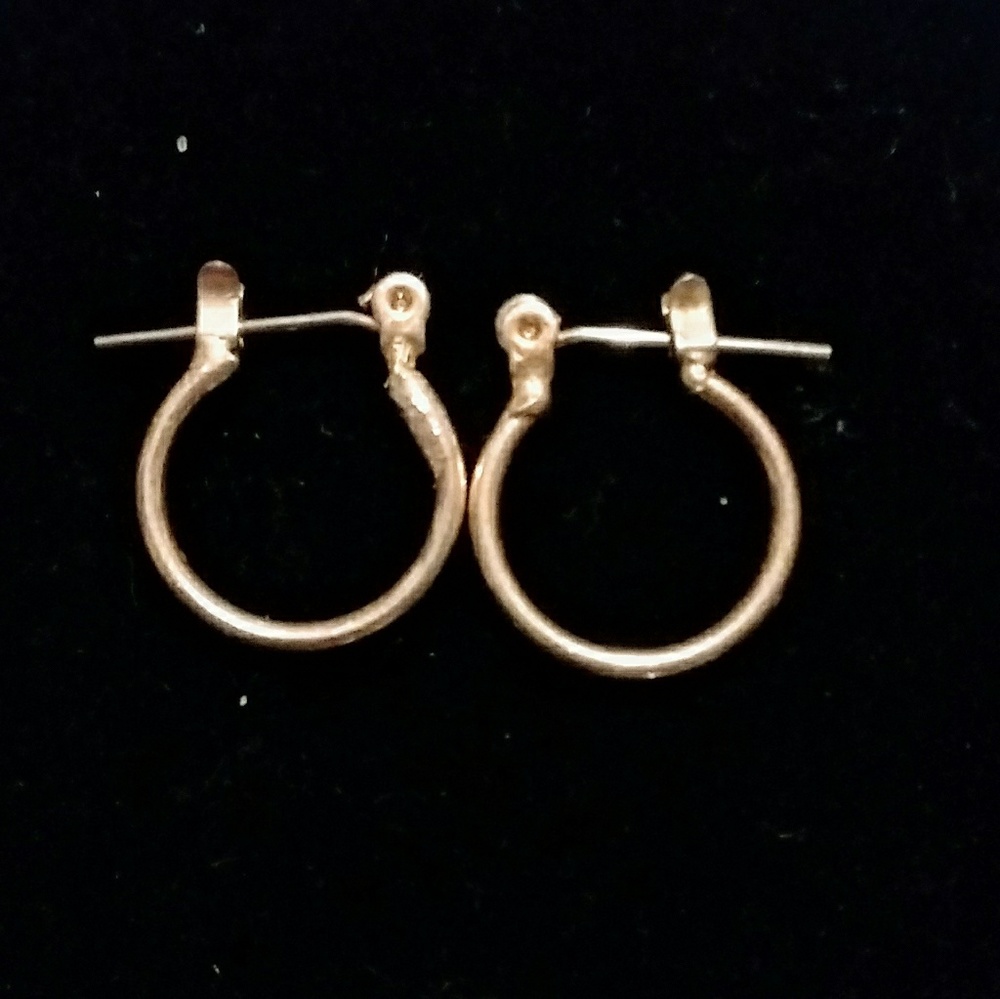 Small gold toned hoop earrings